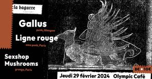 La Bagarre Booking #15 : Gallus + Ligne Rouge + Sex Shop Mushrooms