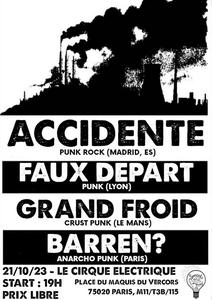 ACCIDENTE + FAUX DÉPART + GRAND FROID + BARREN?