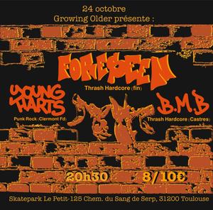 FORESEEN (fin) + YOUNG HARTS + B.M.B @ Skatepark Le Petit 24/10